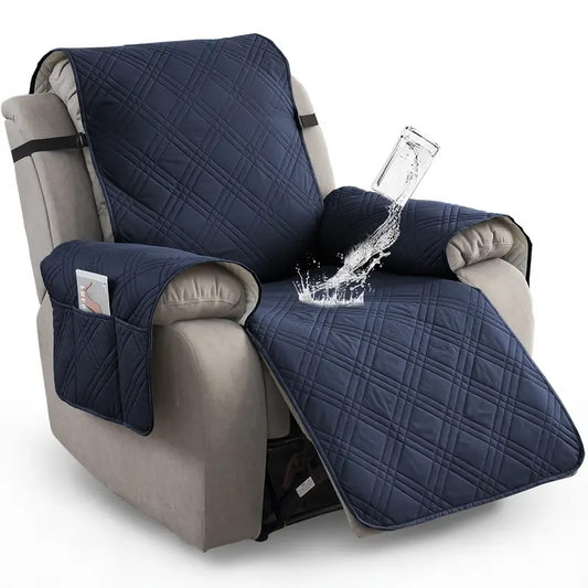 1pc 100% Waterproof Recliner Chair Cover, Non Slip Recliner Covers for Recliner Chair with Pocket, Pet Scratch-Resistant Sofa Slipcover, Washable Furniture Protector, Easy to Install for Living Room, Office, Bedroom, Home Decor