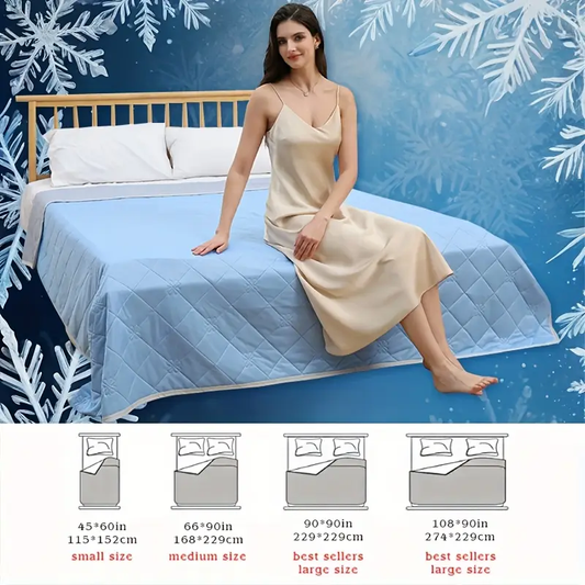1pc Cooling Blanket, Hot Sleeper Extra Large 108*90 Inches 90*90 Inches Summer Cooling Blanket, Lightweight Air-cooled Comforter, Adult Heat Absorption Soft And Breathable Smooth Air Conditioner By Cool Breathable Moisture Absorption And Perspiration